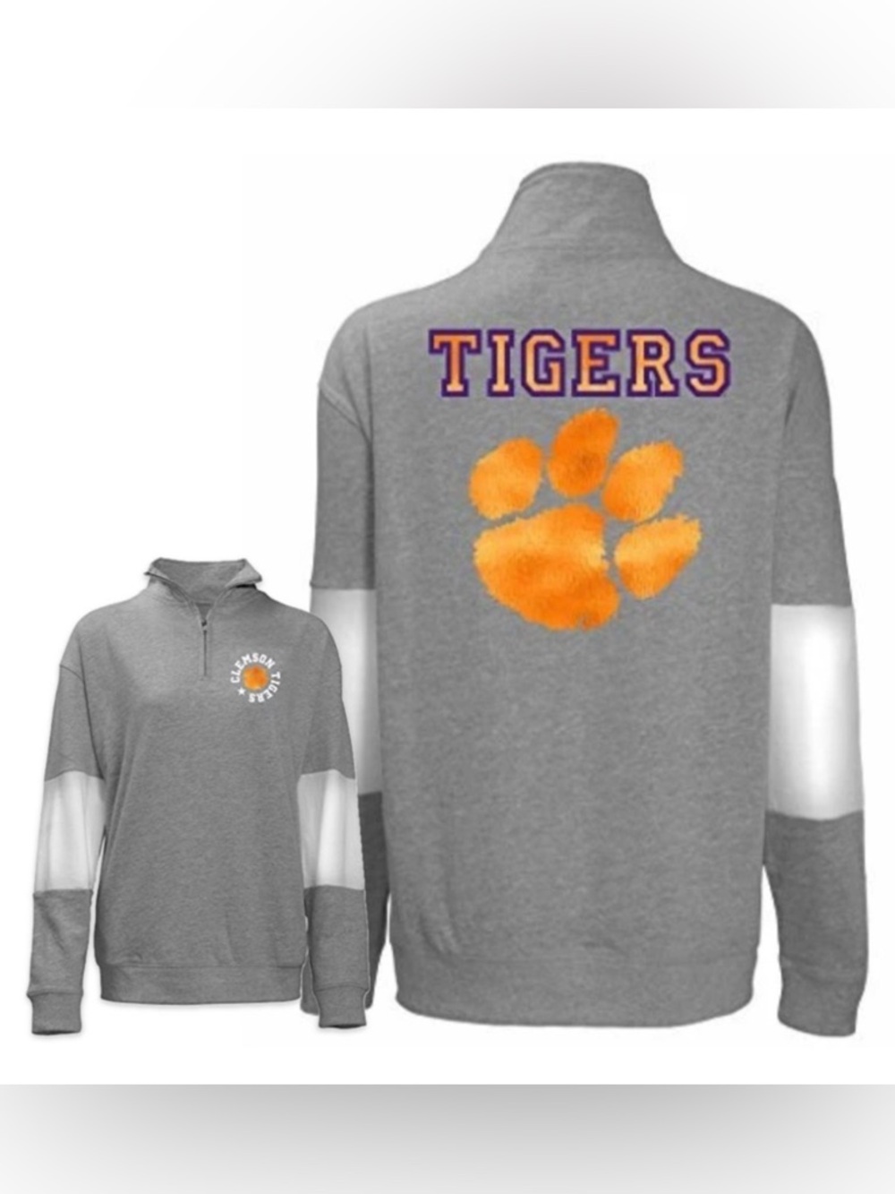 NWT [Old Varsity Brand] Clemson Tigers NCAA 1/4 Zip French Terry Women’s X-Large